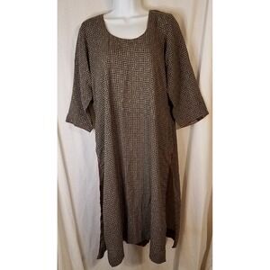 Vtg Handmade Daisy Flower Print Dress Cotton S/M? Midi‎